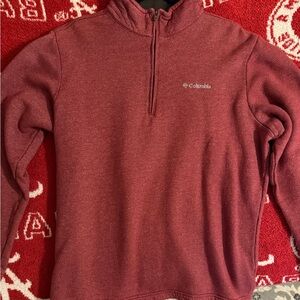 Columbia Burgundy Quarter-Zip Fleece